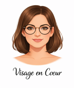Visage en cœur avec lunettes – femme