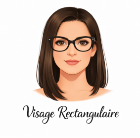 Visage rectangulaire avec lunettes – femme